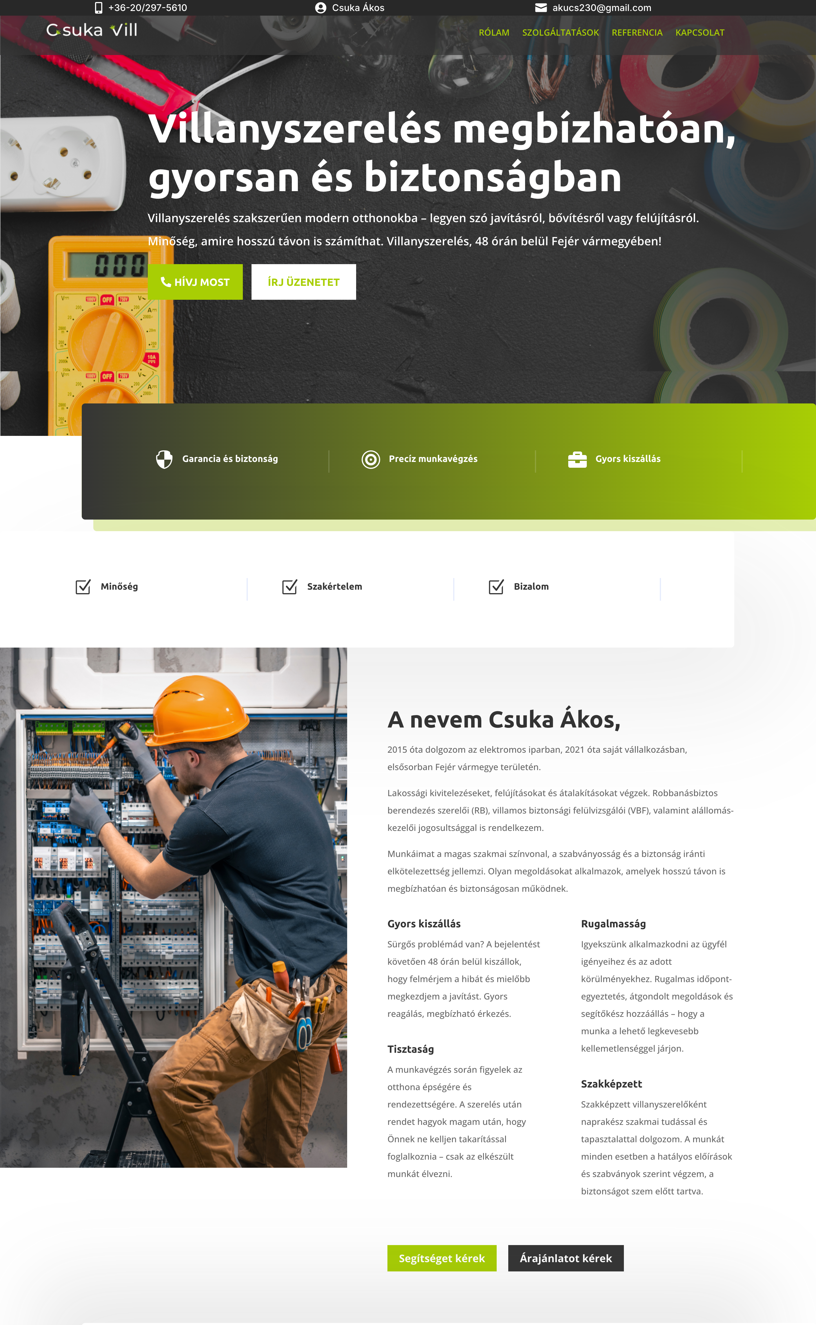 Minimalista landing page mobilon